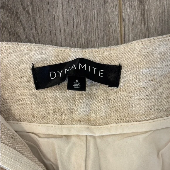 Dynamite Tan linen with Relaxed Straight-Leg Fit - Picture 3 of 10